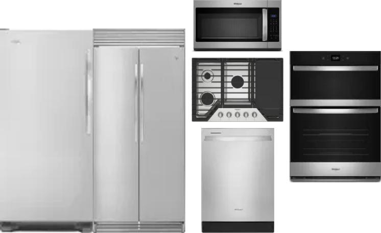 6 Piece Package Includes Refrigerator, Freezer, Cooktop, Wall Oven, Microwave And Dishwasher