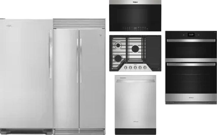 6 Piece Package Includes Refrigerator, Freezer, Cooktop, Wall Oven, Microwave And Dishwasher