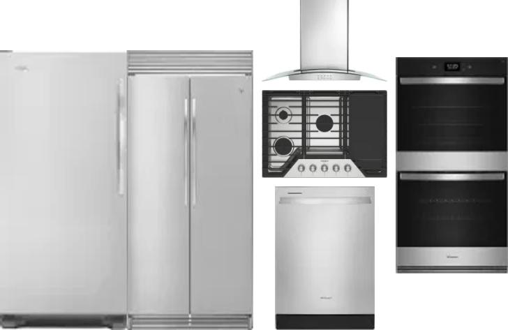 6 Piece Package Includes Refrigerator, Freezer, Cooktop, Wall Oven, Hood And Dishwasher