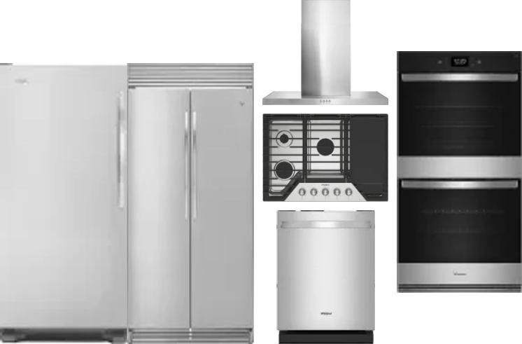 6 Piece Package Includes Refrigerator, Freezer, Cooktop, Wall Oven, Hood And Dishwasher