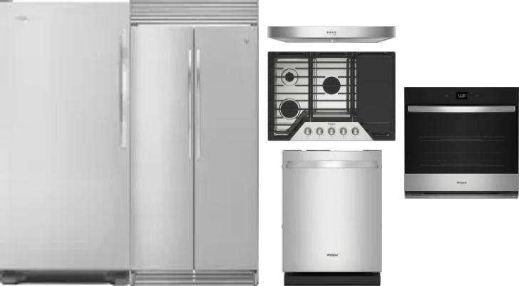 6 Piece Package Includes Refrigerator, Freezer, Cooktop, Wall Oven, Hood And Dishwasher