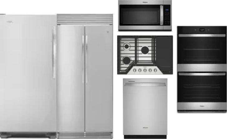 6 Piece Package Includes Refrigerator, Freezer, Cooktop, Wall Oven, Microwave And Dishwasher