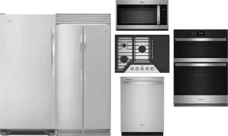 6 Piece Package Includes Refrigerator, Freezer, Cooktop, Wall Oven, Microwave And Dishwasher