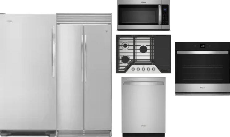 6 Piece Package Includes Refrigerator, Freezer, Cooktop, Wall Oven, Microwave And Dishwasher