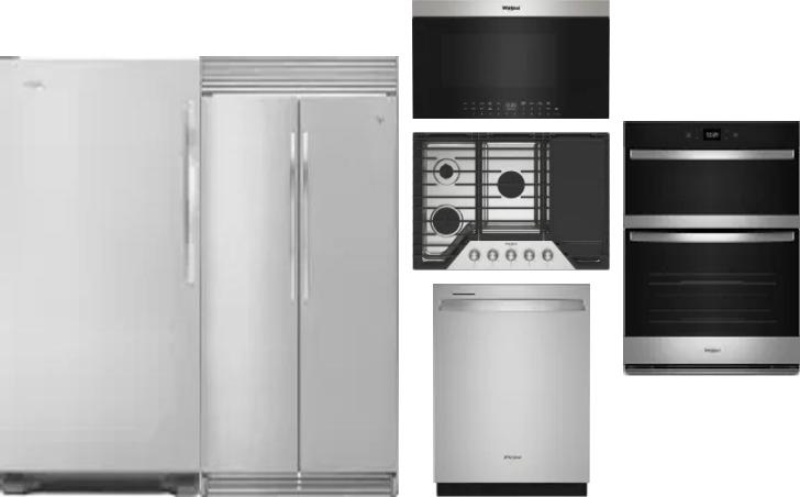 6 Piece Package Includes Refrigerator, Freezer, Cooktop, Wall Oven, Microwave And Dishwasher