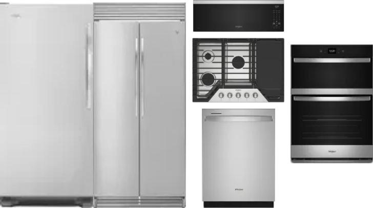 6 Piece Package Includes Refrigerator, Freezer, Cooktop, Wall Oven, Microwave And Dishwasher