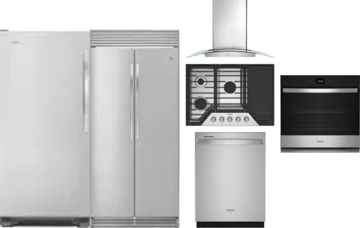 6 Piece Package Includes Refrigerator, Freezer, Cooktop, Wall Oven, Hood And Dishwasher