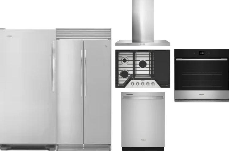 6 Piece Package Includes Refrigerator, Freezer, Cooktop, Wall Oven, Hood And Dishwasher
