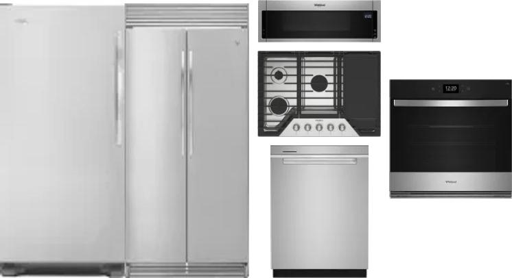 6 Piece Package Includes Refrigerator, Freezer, Cooktop, Wall Oven, Microwave And Dishwasher