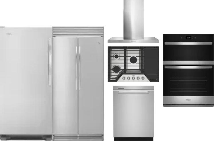 6 Piece Package Includes Refrigerator, Freezer, Cooktop, Wall Oven, Hood And Dishwasher