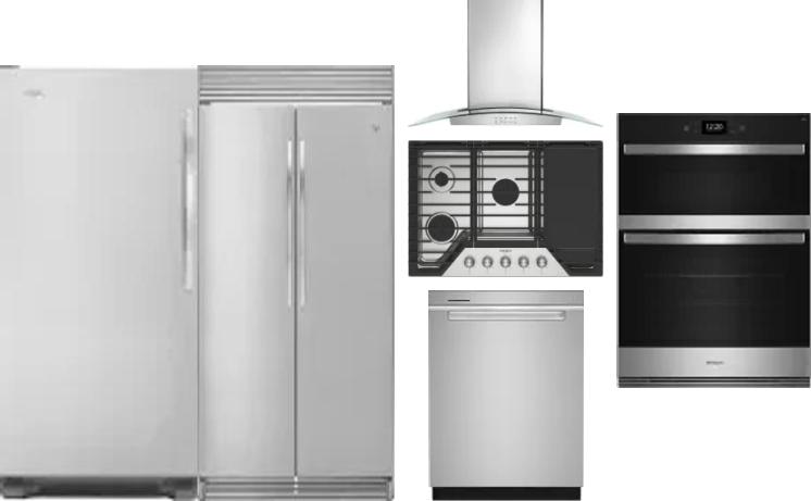 6 Piece Package Includes Refrigerator, Freezer, Cooktop, Wall Oven, Hood And Dishwasher