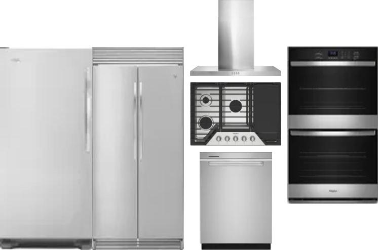 6 Piece Package Includes Refrigerator, Freezer, Cooktop, Wall Oven, Hood And Dishwasher
