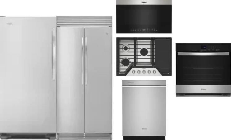6 Piece Package Includes Refrigerator, Freezer, Cooktop, Wall Oven, Microwave And Dishwasher