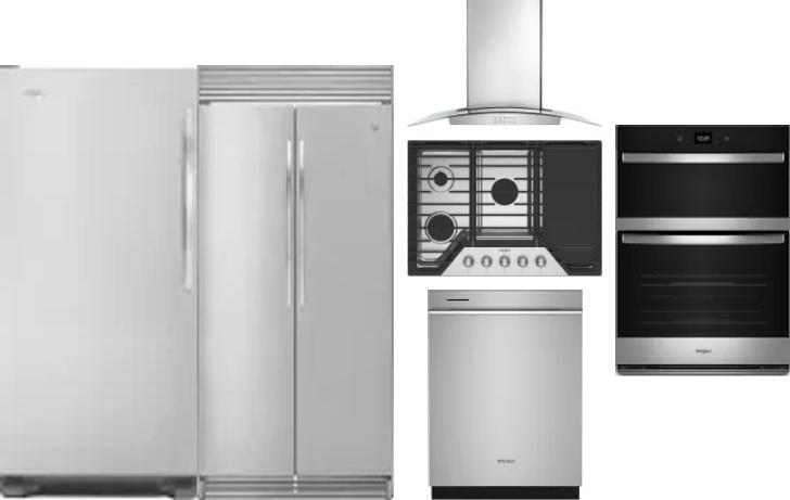 6 Piece Package Includes Refrigerator, Freezer, Cooktop, Wall Oven, Hood And Dishwasher