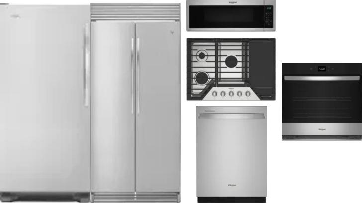 6 Piece Package Includes Refrigerator, Freezer, Cooktop, Wall Oven, Microwave And Dishwasher