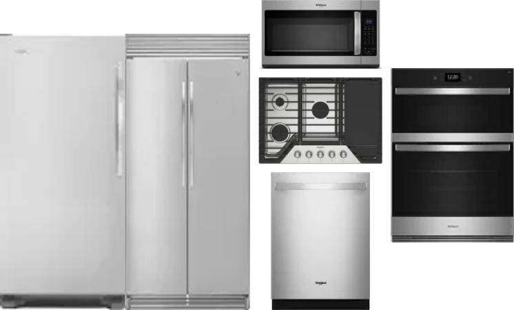 6 Piece Package Includes Refrigerator, Freezer, Cooktop, Wall Oven, Microwave And Dishwasher