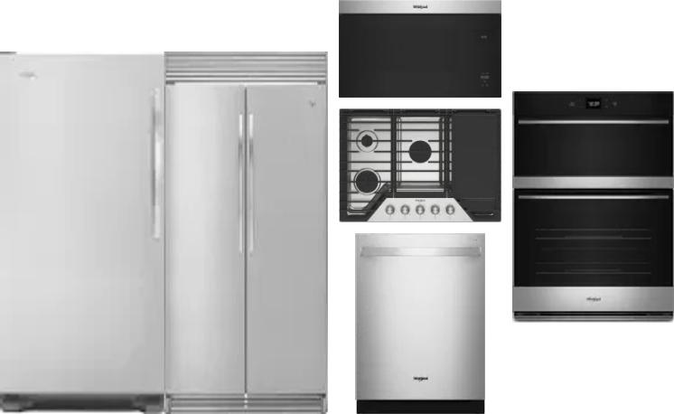 6 Piece Package Includes Refrigerator, Freezer, Cooktop, Wall Oven, Microwave And Dishwasher