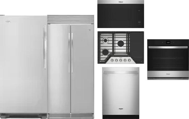 6 Piece Package Includes Refrigerator, Freezer, Cooktop, Wall Oven, Microwave And Dishwasher