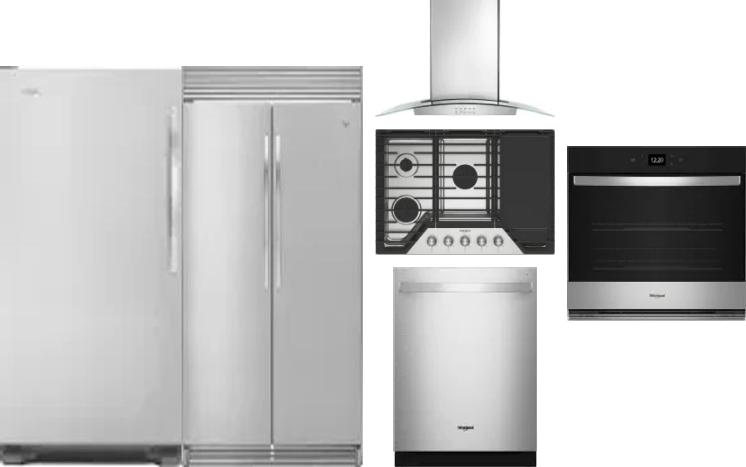 6 Piece Package Includes Refrigerator, Freezer, Cooktop, Wall Oven, Hood And Dishwasher