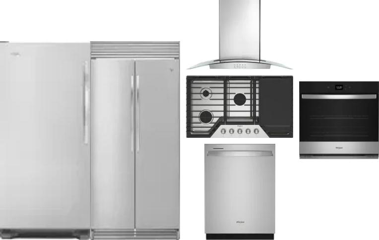 6 Piece Package Includes Refrigerator, Freezer, Cooktop, Wall Oven, Hood And Dishwasher