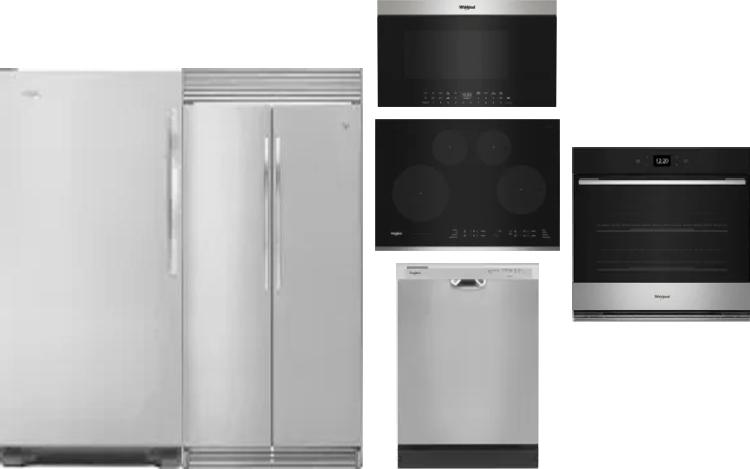6 Piece Package Includes Refrigerator, Freezer, Cooktop, Wall Oven, Microwave And Dishwasher