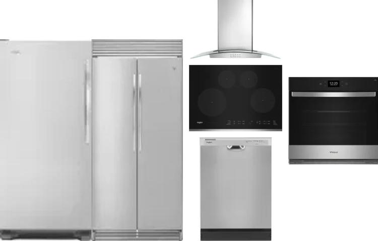 6 Piece Package Includes Refrigerator, Freezer, Cooktop, Wall Oven, Hood And Dishwasher