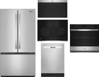 5 Piece Package Includes Refrigerator, Cooktop, Wall Oven, Microwave And Dishwasher