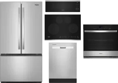 5 Piece Package Includes Refrigerator, Cooktop, Wall Oven, Microwave And Dishwasher