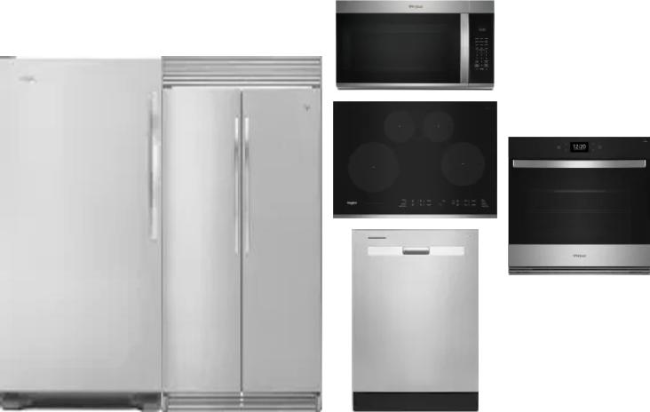 6 Piece Package Includes Refrigerator, Freezer, Cooktop, Wall Oven, Microwave And Dishwasher