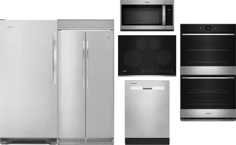 6 Piece Package Includes Refrigerator, Freezer, Cooktop, Wall Oven, Microwave And Dishwasher