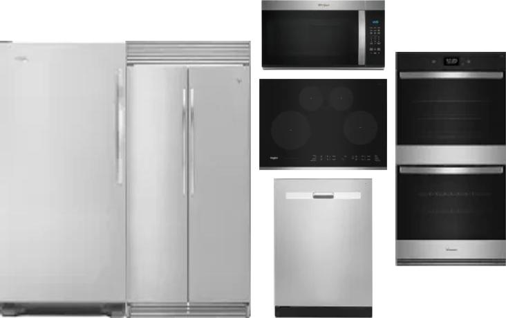 6 Piece Package Includes Refrigerator, Freezer, Cooktop, Wall Oven, Microwave And Dishwasher
