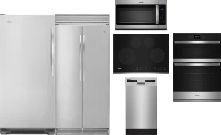6 Piece Package Includes Refrigerator, Freezer, Cooktop, Wall Oven, Microwave And Dishwasher