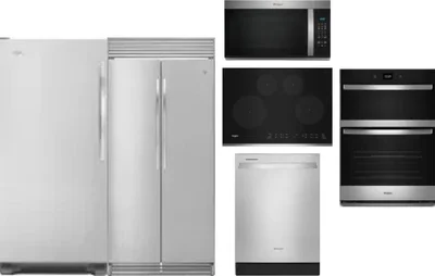 6 Piece Package Includes Refrigerator, Freezer, Cooktop, Wall Oven, Microwave And Dishwasher
