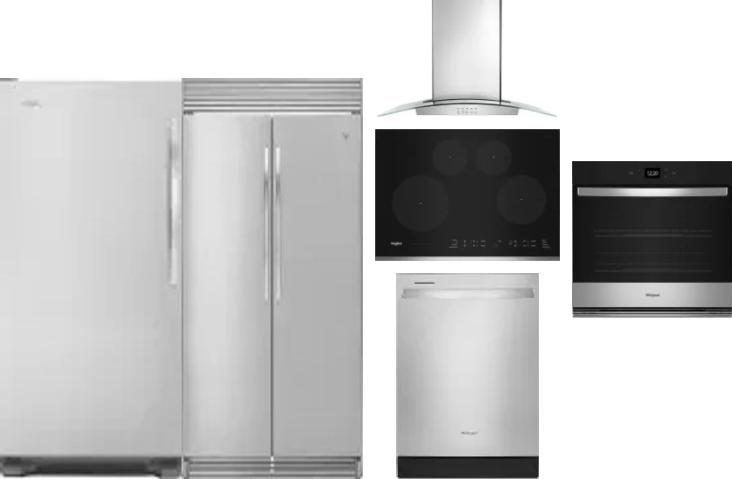 6 Piece Package Includes Refrigerator, Freezer, Cooktop, Wall Oven, Hood And Dishwasher