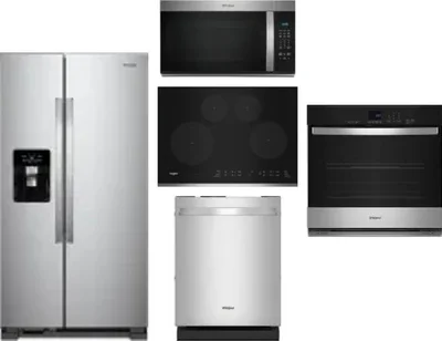 5 Piece Package Includes Refrigerator, Cooktop, Wall Oven, Microwave And Dishwasher