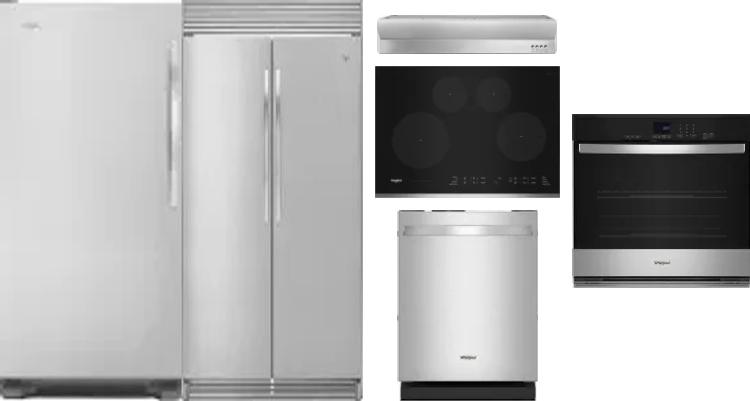 6 Piece Package Includes Refrigerator, Freezer, Cooktop, Wall Oven, Hood And Dishwasher