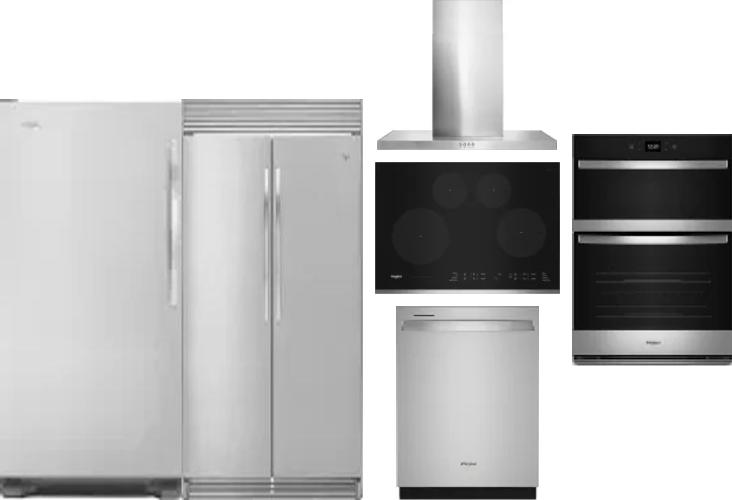 6 Piece Package Includes Refrigerator, Freezer, Cooktop, Wall Oven, Hood And Dishwasher