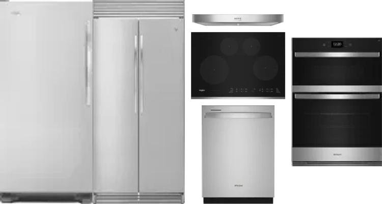 6 Piece Package Includes Refrigerator, Freezer, Cooktop, Wall Oven, Hood And Dishwasher