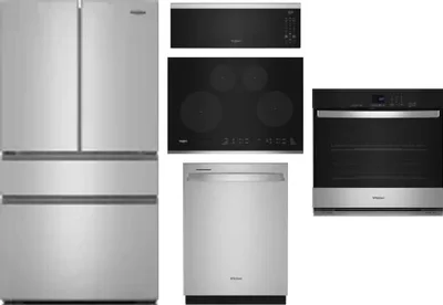 5 Piece Package Includes Refrigerator, Cooktop, Wall Oven, Microwave And Dishwasher