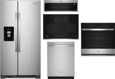 5 Piece Package Includes Refrigerator, Cooktop, Wall Oven, Microwave And Dishwasher