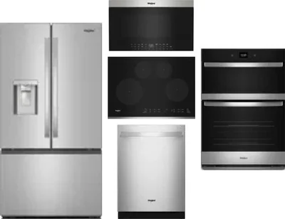 5 Piece Package Includes Refrigerator, Cooktop, Wall Oven, Microwave And Dishwasher