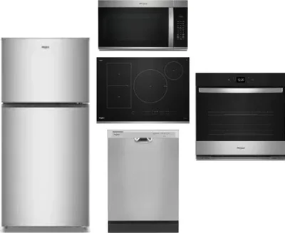 5 Piece Package Includes Refrigerator, Cooktop, Wall Oven, Microwave And Dishwasher