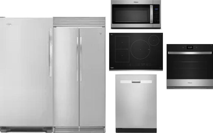 6 Piece Package Includes Refrigerator, Freezer, Cooktop, Wall Oven, Microwave And Dishwasher
