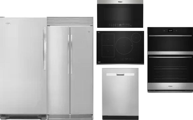 6 Piece Package Includes Refrigerator, Freezer, Cooktop, Wall Oven, Microwave And Dishwasher