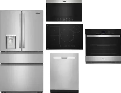 5 Piece Package Includes Refrigerator, Cooktop, Wall Oven, Microwave And Dishwasher