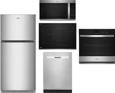 5 Piece Package Includes Refrigerator, Cooktop, Wall Oven, Microwave And Dishwasher