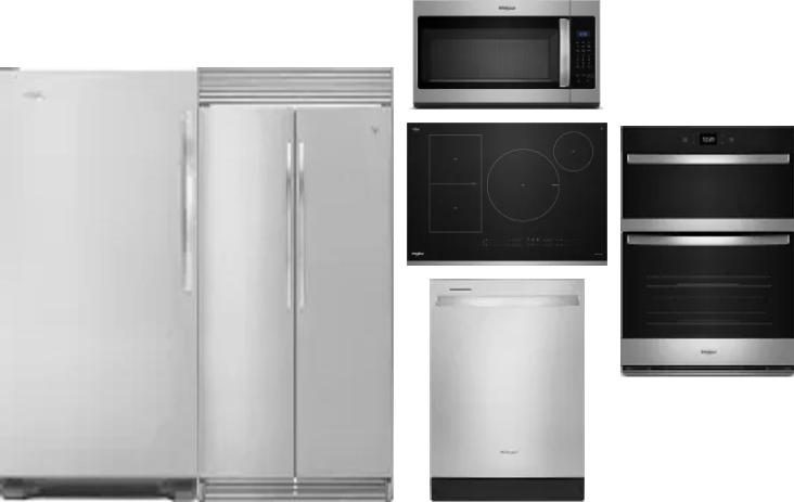 6 Piece Package Includes Refrigerator, Freezer, Cooktop, Wall Oven, Microwave And Dishwasher