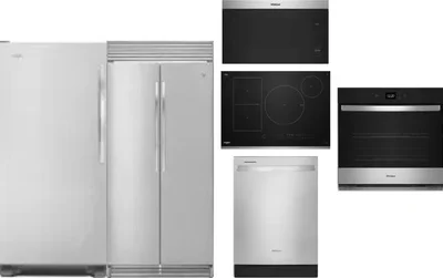 6 Piece Package Includes Refrigerator, Freezer, Cooktop, Wall Oven, Microwave And Dishwasher