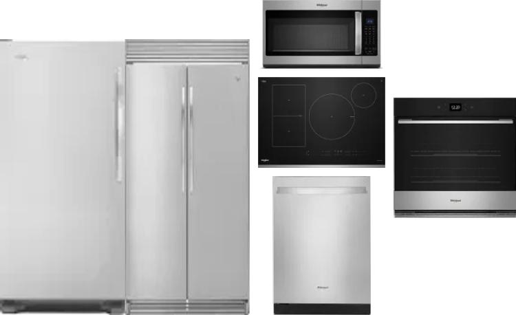 6 Piece Package Includes Refrigerator, Freezer, Cooktop, Wall Oven, Microwave And Dishwasher