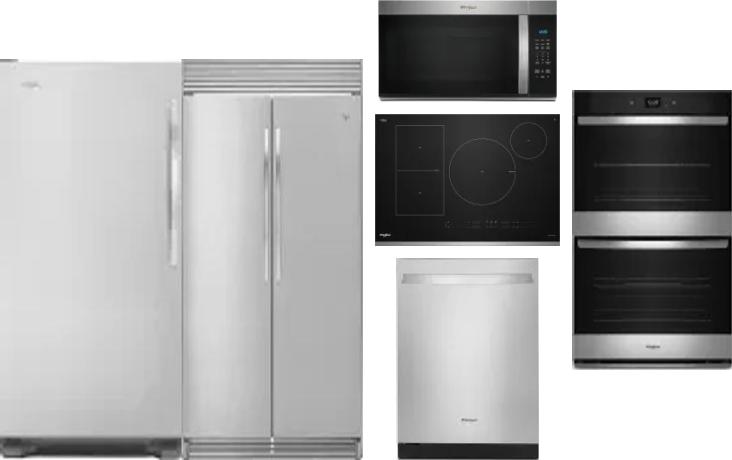 6 Piece Package Includes Refrigerator, Freezer, Cooktop, Wall Oven, Microwave And Dishwasher